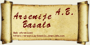Arsenije Basalo vizit kartica